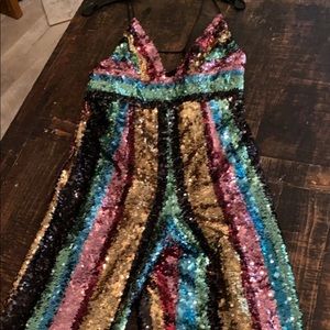 Free people sequin jumpsuit